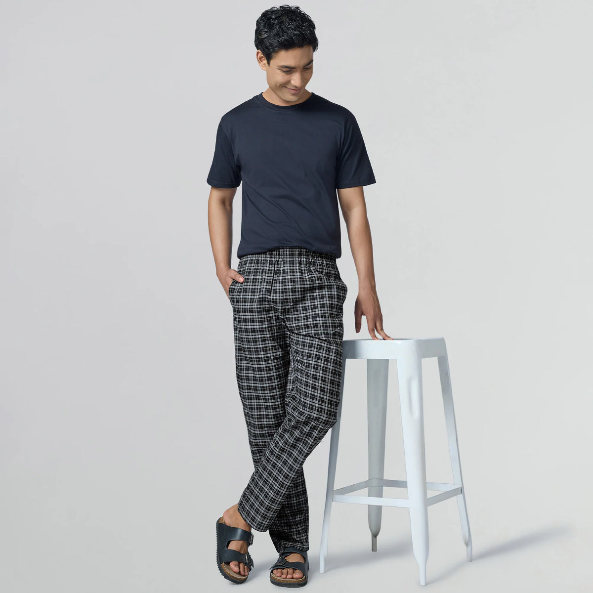 XYXX Checkmate Combed Cotton Pyjamas Crypto Black - view 4