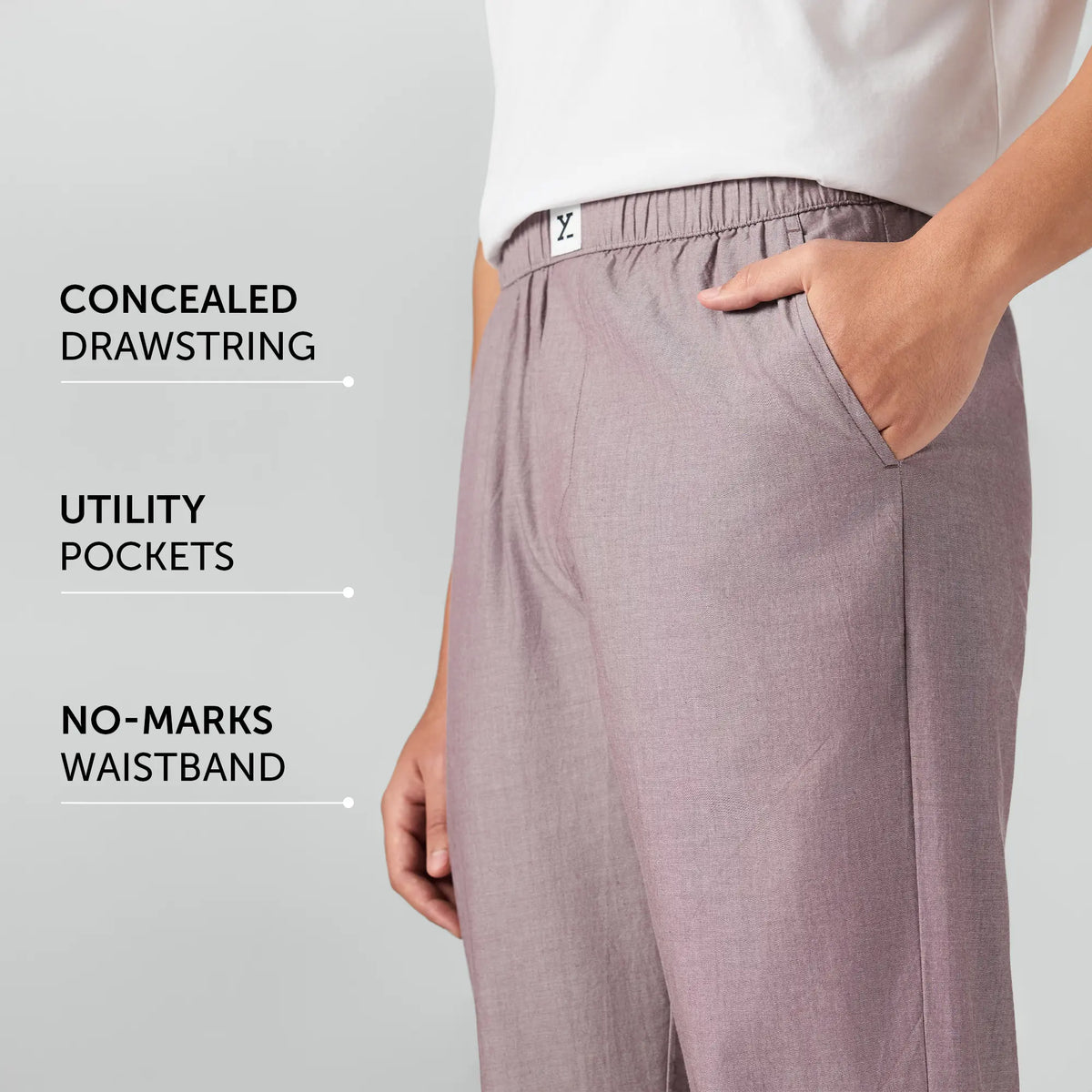 XYXX Ultra-Breathable Cotton Chambray Pyjamas - Shadow Purple - view 6