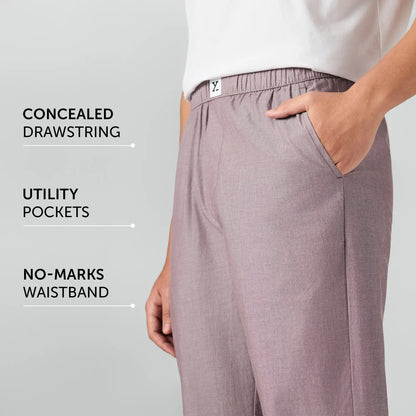 XYXX Ultra-Breathable Cotton Chambray Pyjamas - Shadow Purple - view 6
