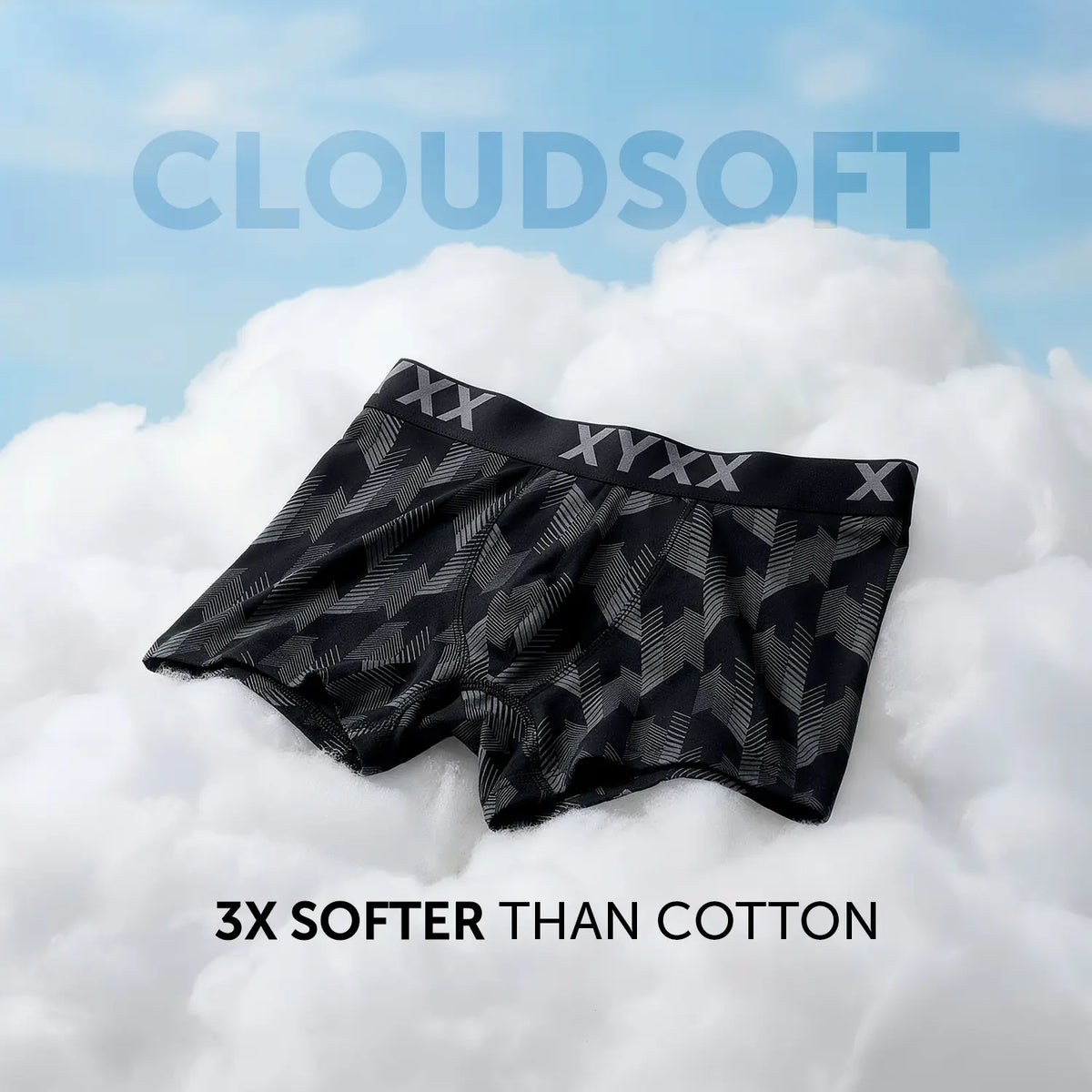 XYXX Matrix Cotton-Modal Trunks Chevron Black - view 2