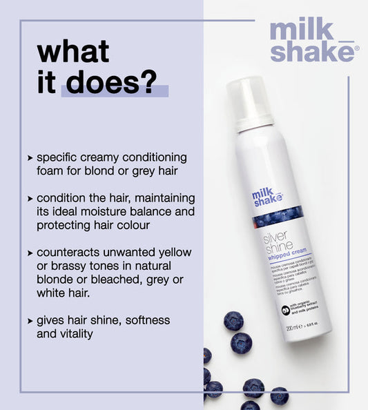 Milk shake silver shine whipped cream
