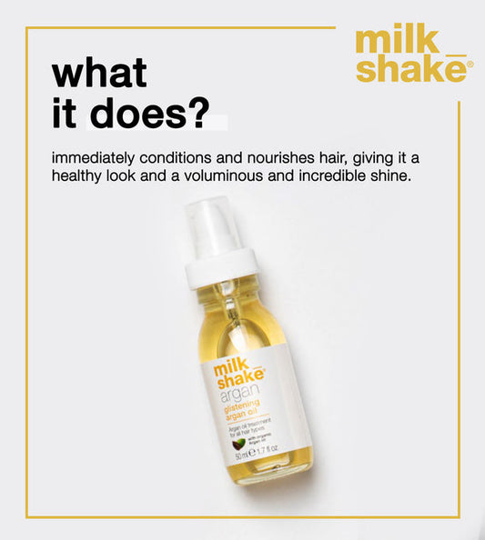 Milk shake glistening argan oil