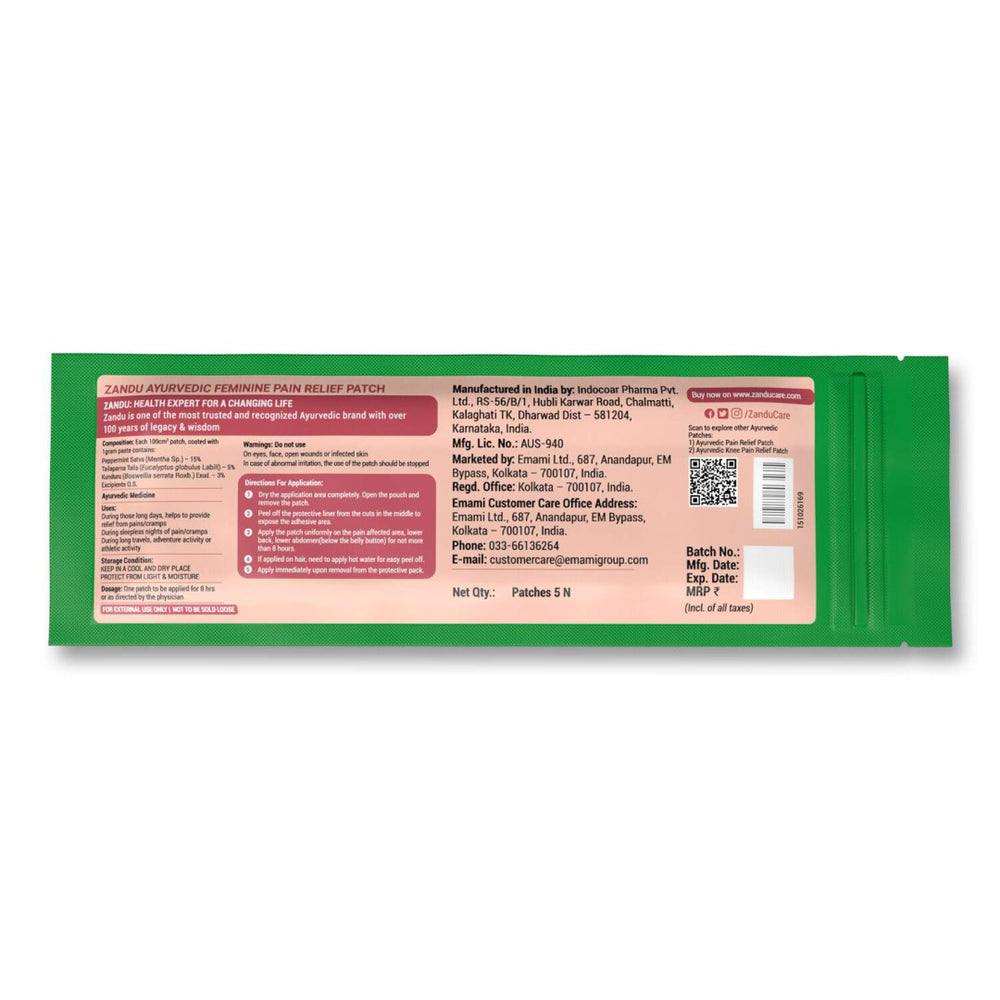 zandu feminine pain relief patch