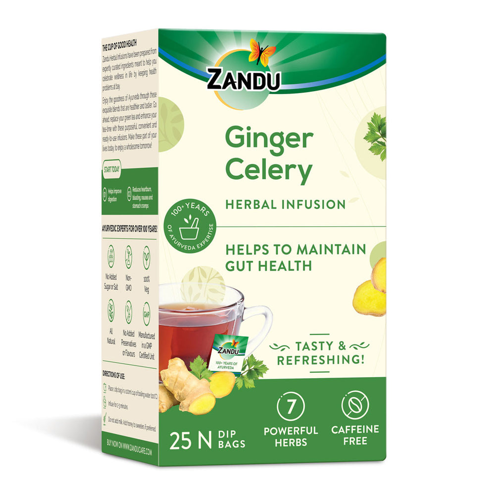 zandu ginger celery herbal infusion tea bags