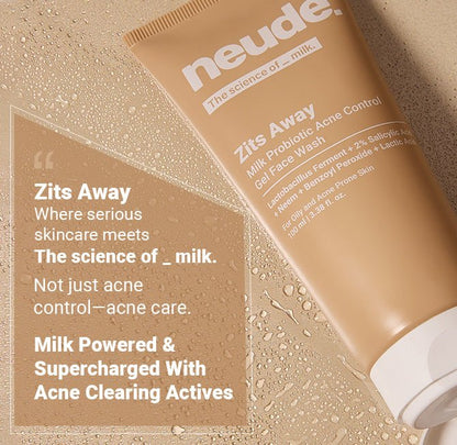 Neude Zits Away Acne Control Gel Face Wash With 2% Salicylic Acid