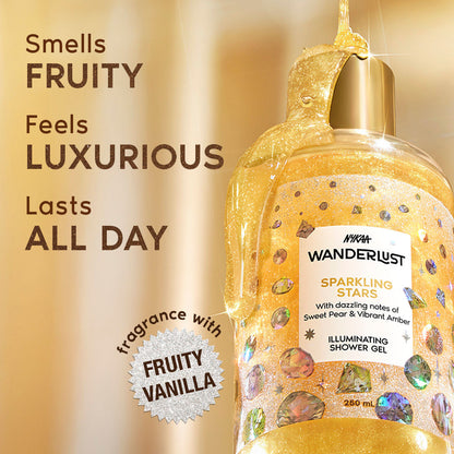 Wanderlust Sparkling Stars Body Wash (Berries, Caramel)