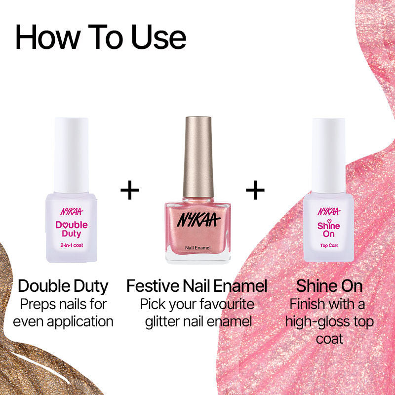 Nykaa Glitter Nail Enamel (9ml) - PUSHMYCART