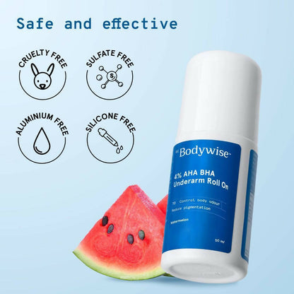 BeBodywise 4% AHA BHA Underarm Roll On - Watermelon 50 ml