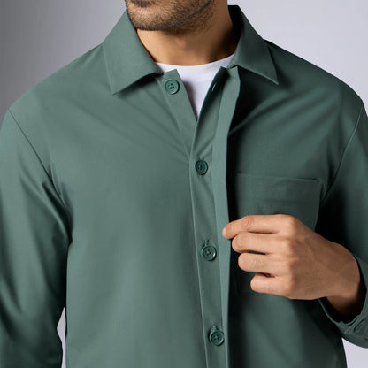 XYXX Amp Polyester Shacket Pine Green - view 6