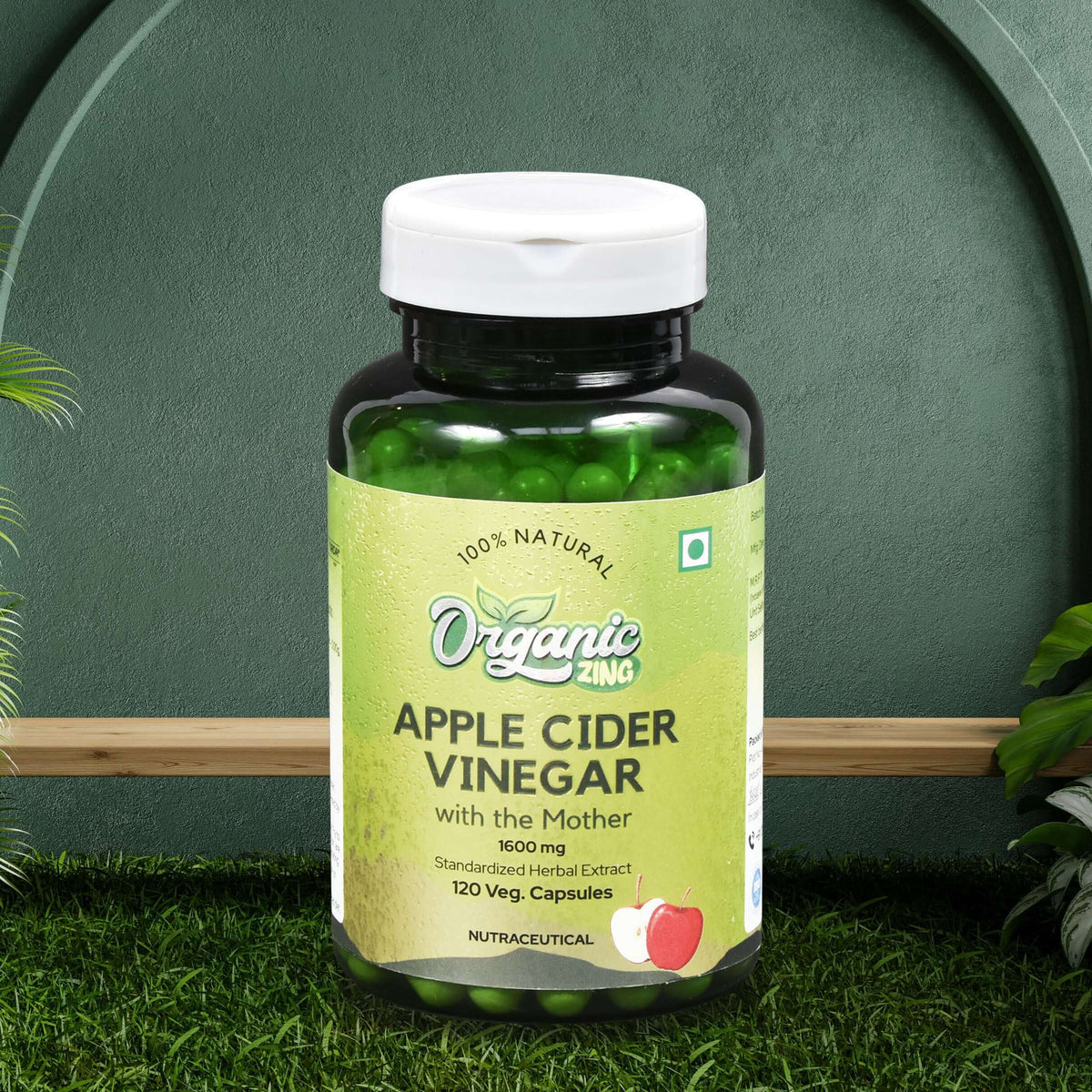 Organic Zing Apple Cider Vinegar with the Mother 1600mg 120 Capsules