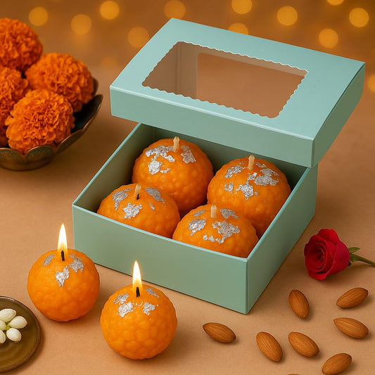 Ashora Laddoo Candles Gift Box Diwali Decoration