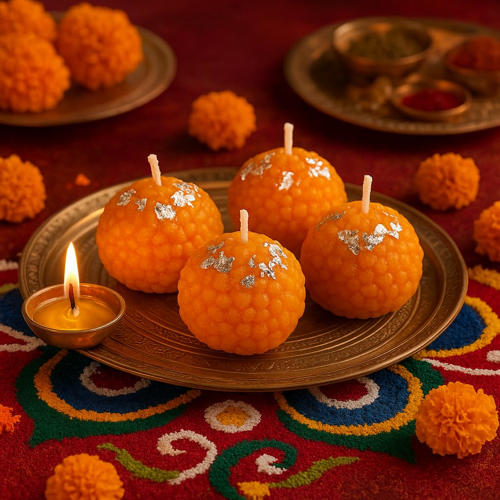 Ashora Laddoo Candles Gift Box Diwali Decoration