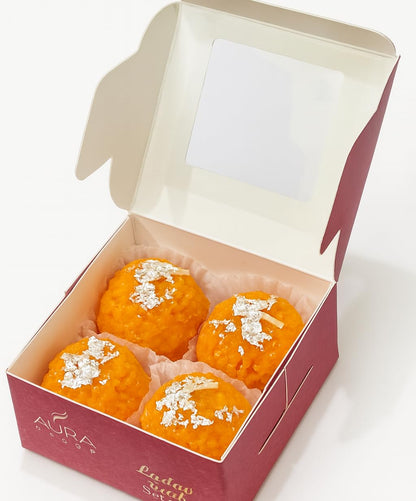 AuraDecor Traditional Ladoo Candles Diwali Gift Set