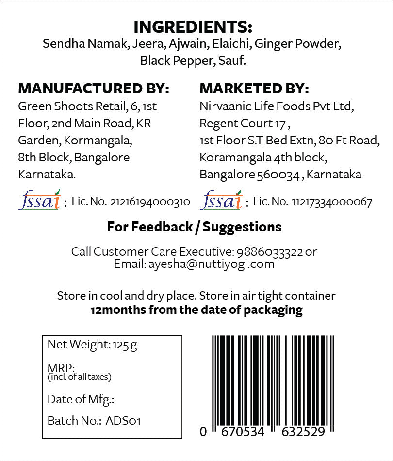Nutty Yogi Ayurvedic Digestive Salt