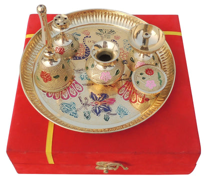 Brass Puja Thali Set - PUSHMYCART