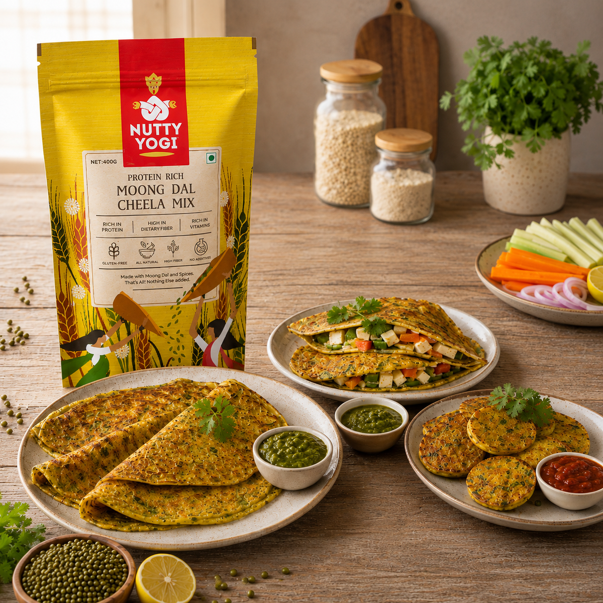 Nutty Yogi Moong Dal Cheela Mix 400g