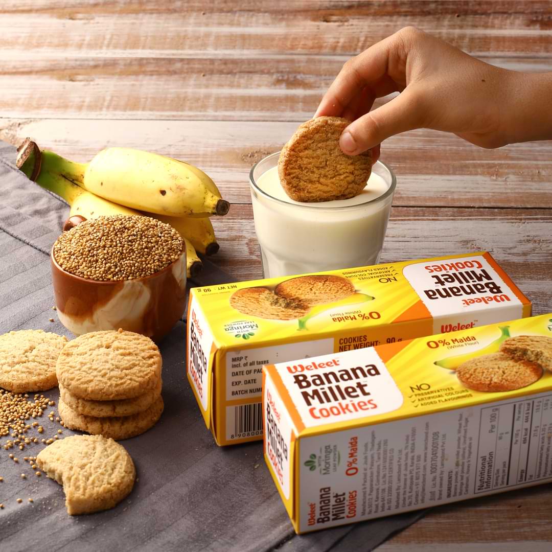 Weleet Assorted Cookies Diet Millet, Ragi, Multi-Grain & Banana Millet (Pack of 4)
