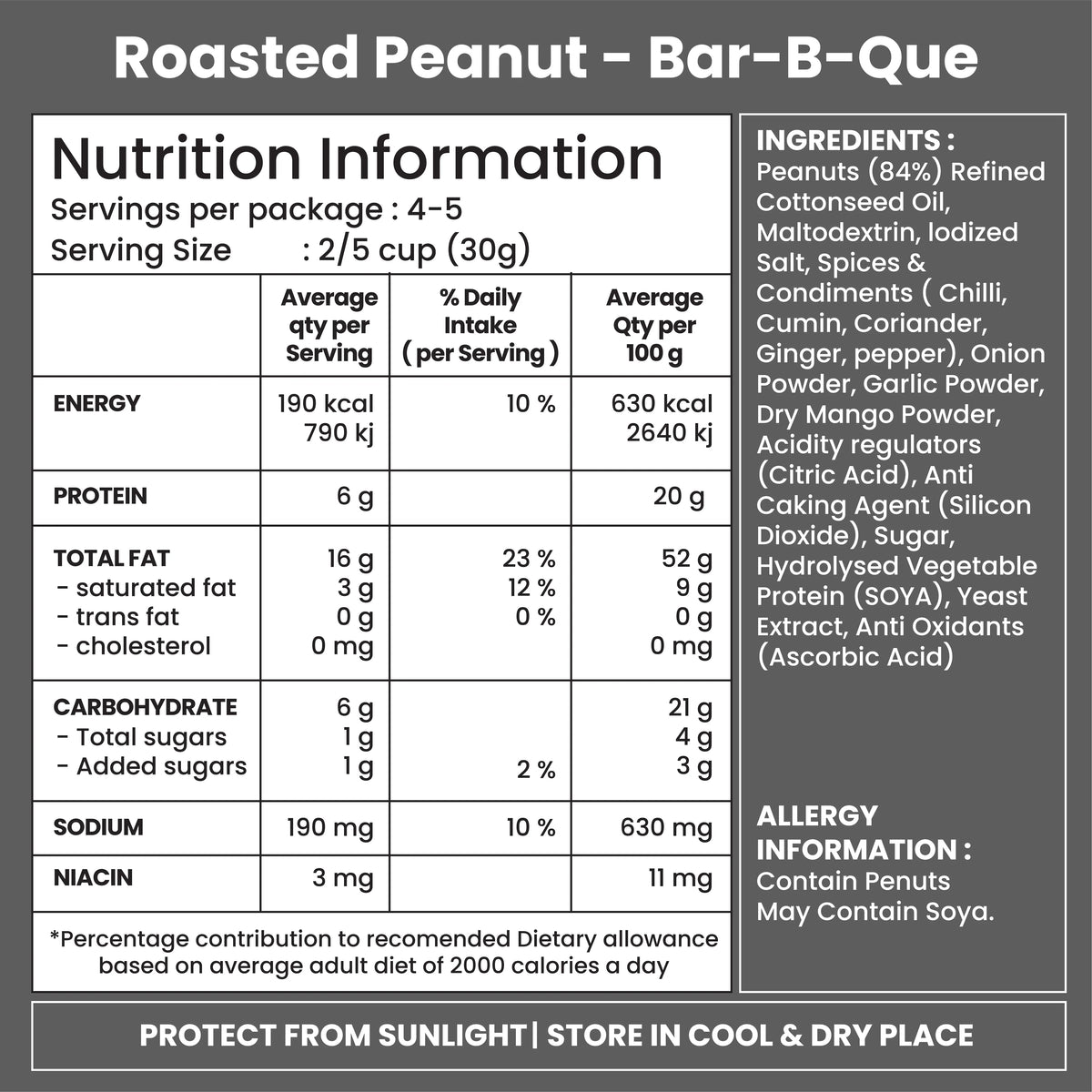 Jabsons Foods Barbeque Roasted Peanuts