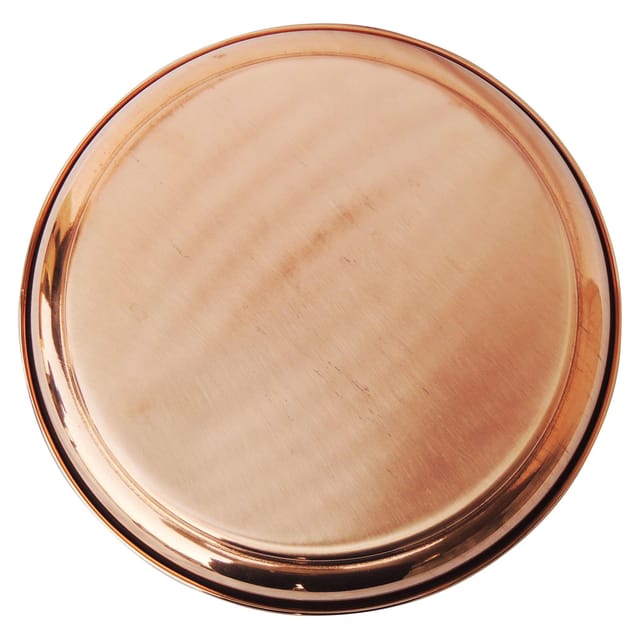 Copper Thali Embose Design 0.48kg - PUSHMYCART