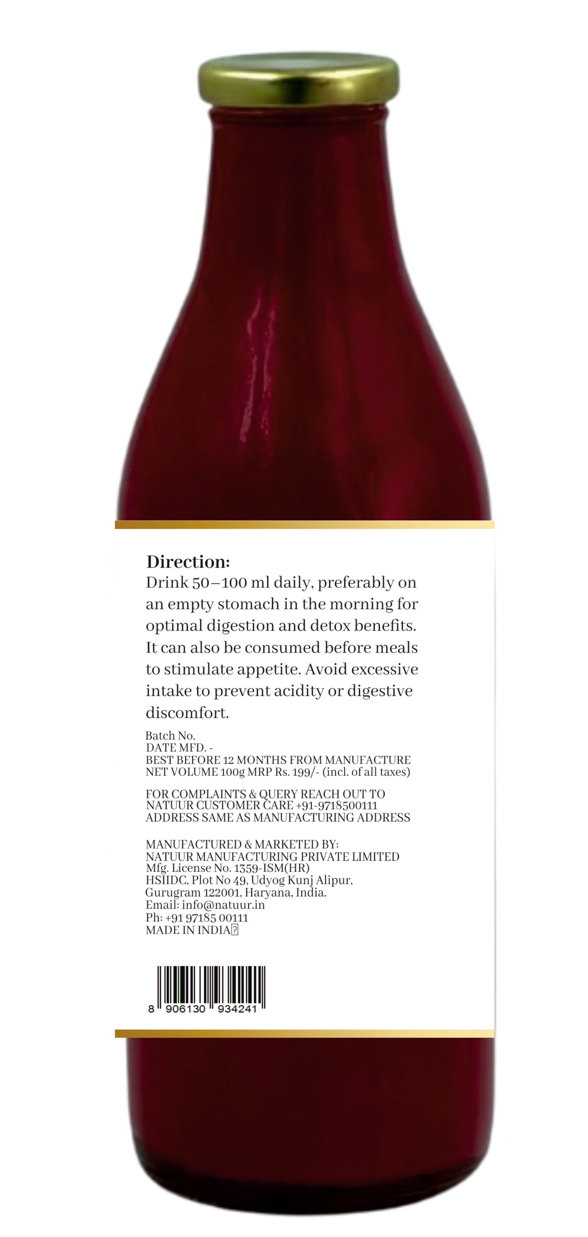 Natuur Beetroot Carrot Kanji Probiotic Beverage 500ml