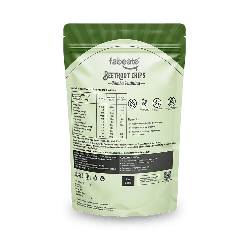 Fabeato Nimbu Pudhina Beetroot Chips