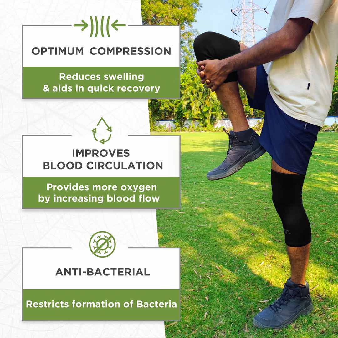 Heelium Bamboo Compression Knee Cap - Pack of 1