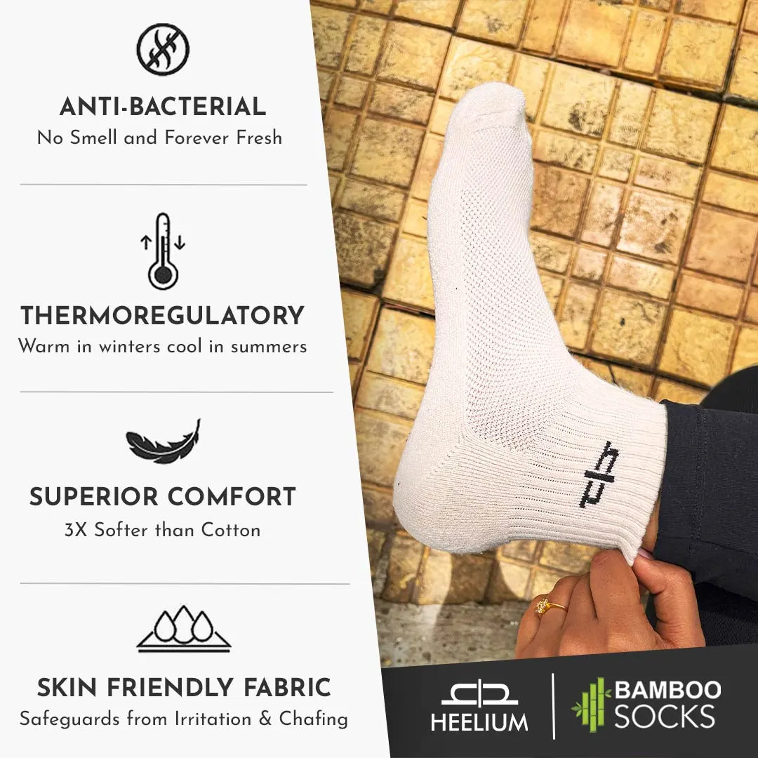 Heelium Bamboo Quarter Socks for Women - 2 Pairs