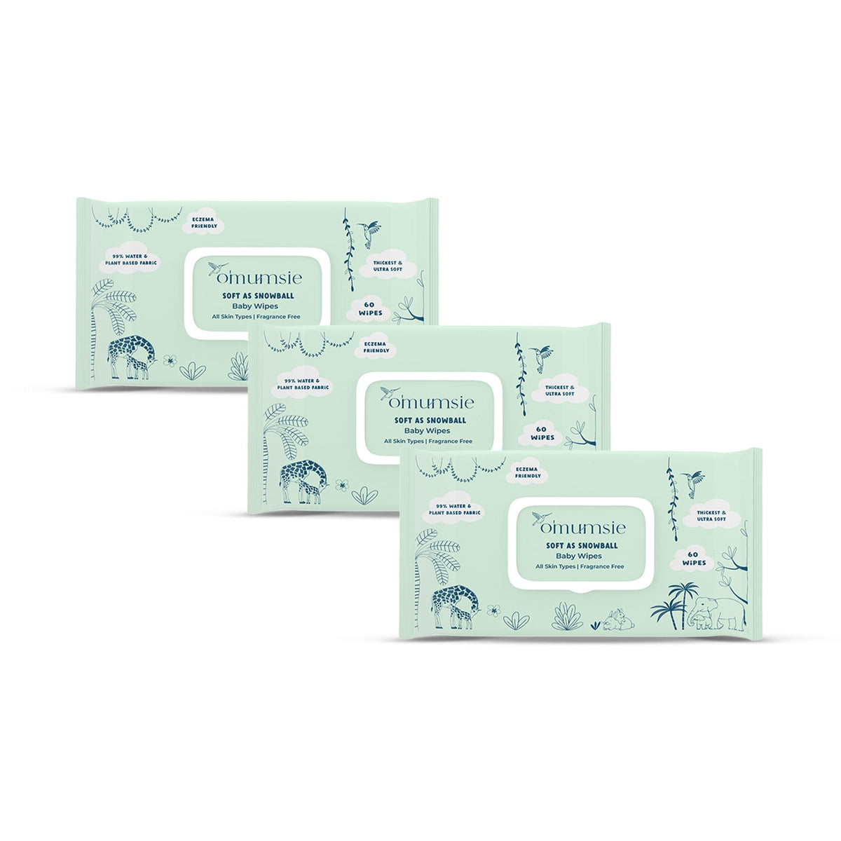 Omumsie 99% Water Thickest Baby Wipes Pack of 2