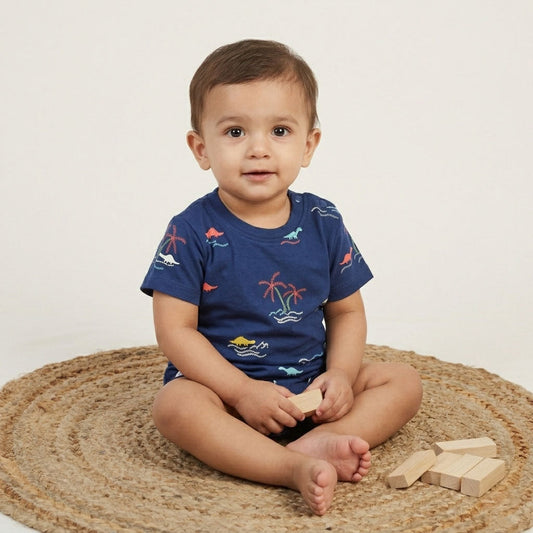 Bachpan kids wear New Born Tee -Navy Blue