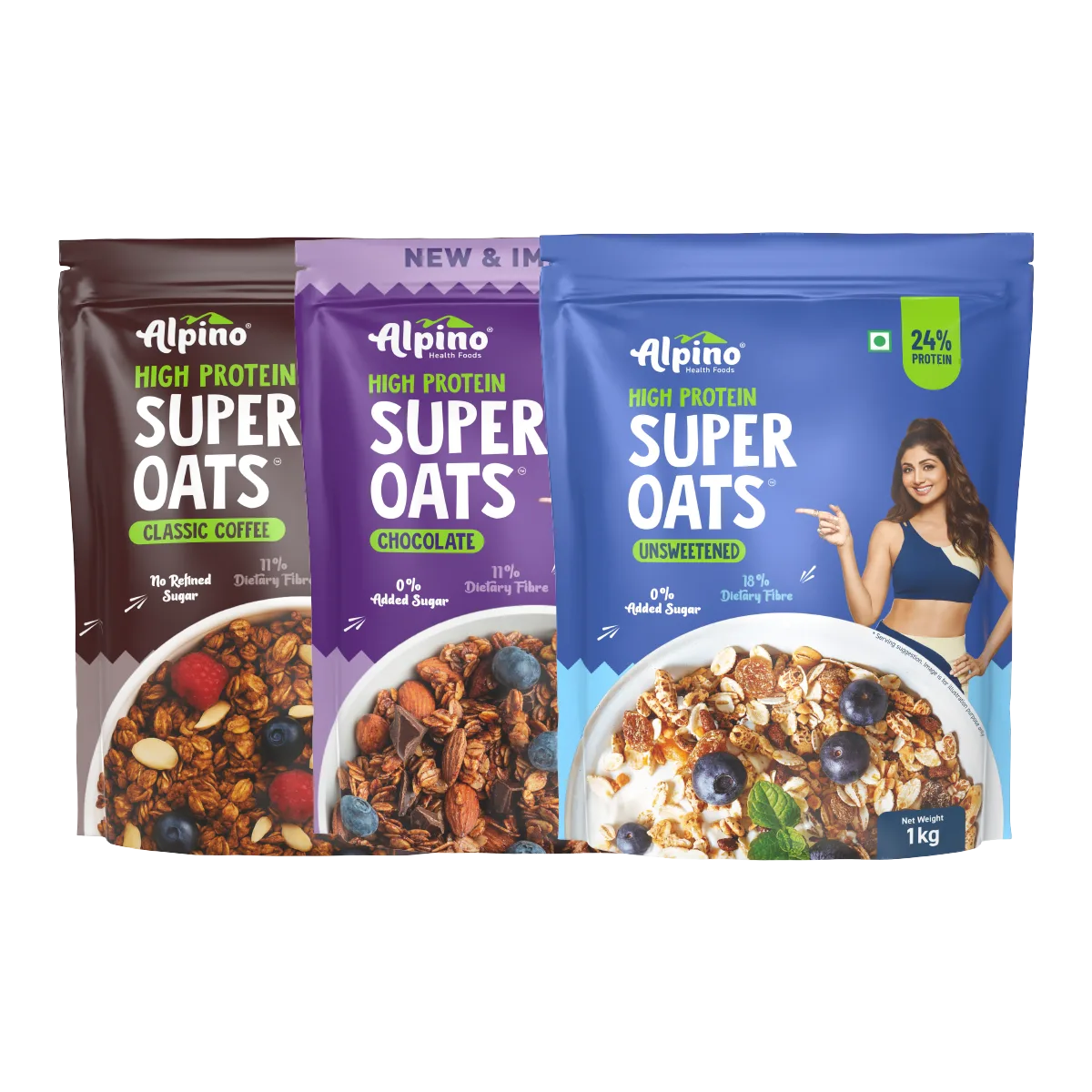 Alpino Breakfast Coffe and Chocolate Oats Combo 1Kg Each