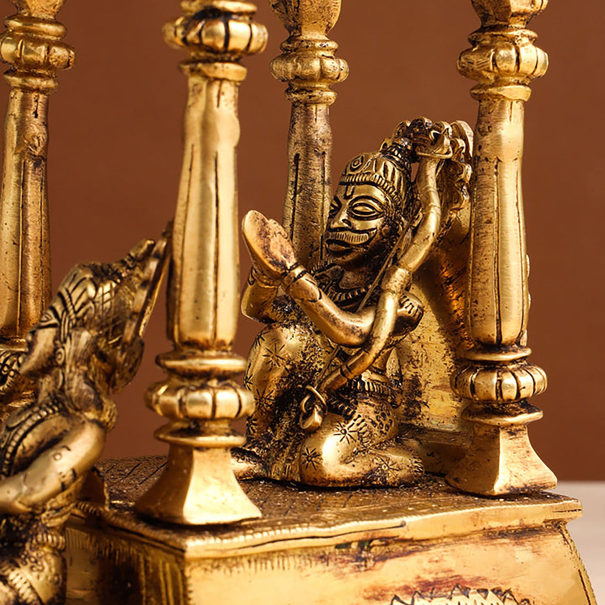 Brass Arjun Rath Statue 9.58kg - PUSHMYCART