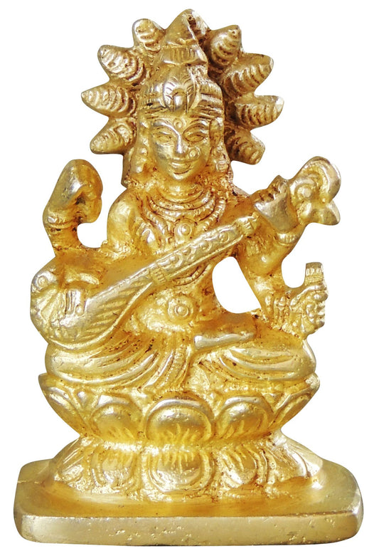Brass Saraswati Ji God Idol Statue 0.22kg