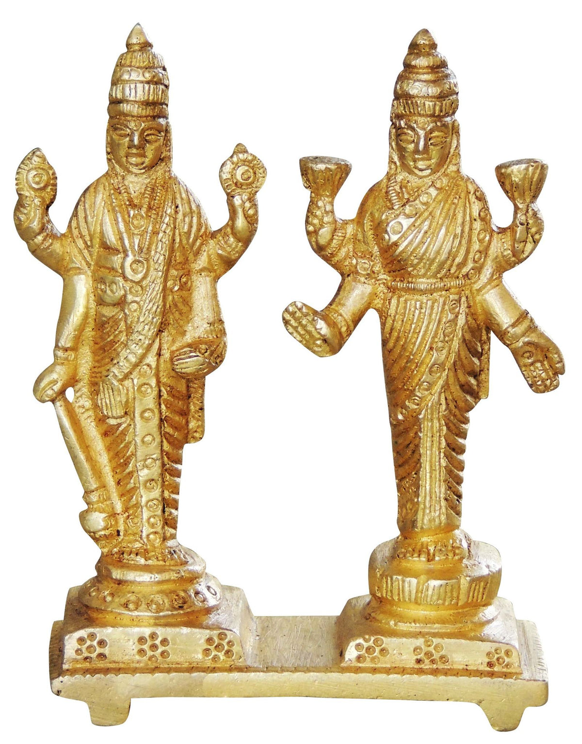 Brass Vishnu Laxmi God Idol Statue 0.41kg