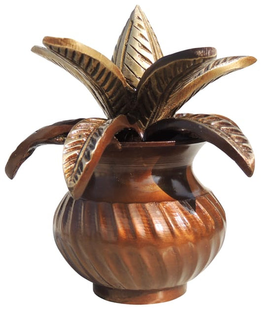 Brass Showpiece Antique Kalash 0.7 KG - PUSHMYCART