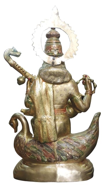 Brass Saraswati Ji Idol Statue 28.5Kg - PUSHMYCART