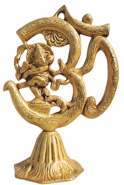 Brass Showpiece Om Ganesh Stand 1 Kg - PUSHMYCART