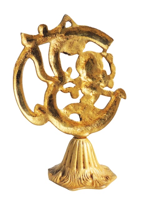 Brass Showpiece Om Ganesh Stand 1 Kg - PUSHMYCART