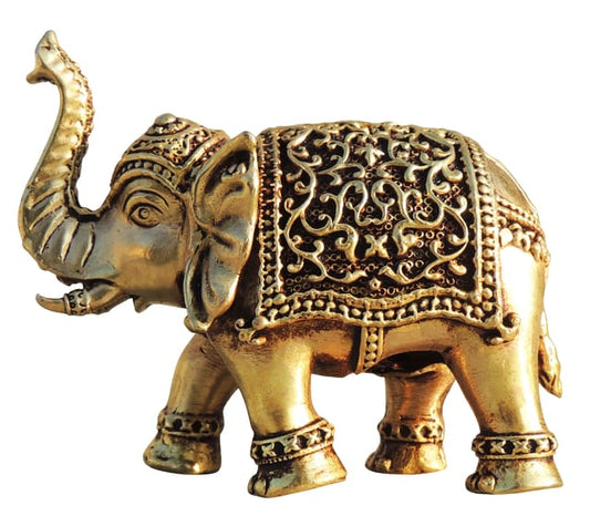 Brass Elephant Statue 0.22kg - PUSHMYCART