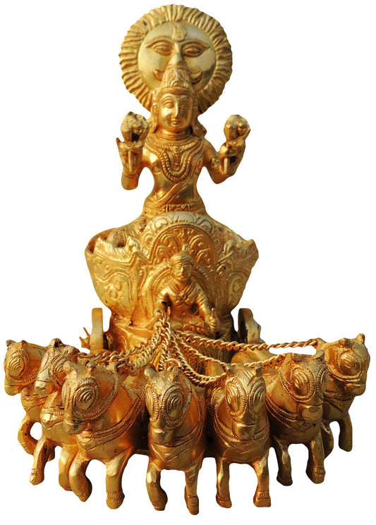 Brass Surya Dev Rath Idol 6.21Kg