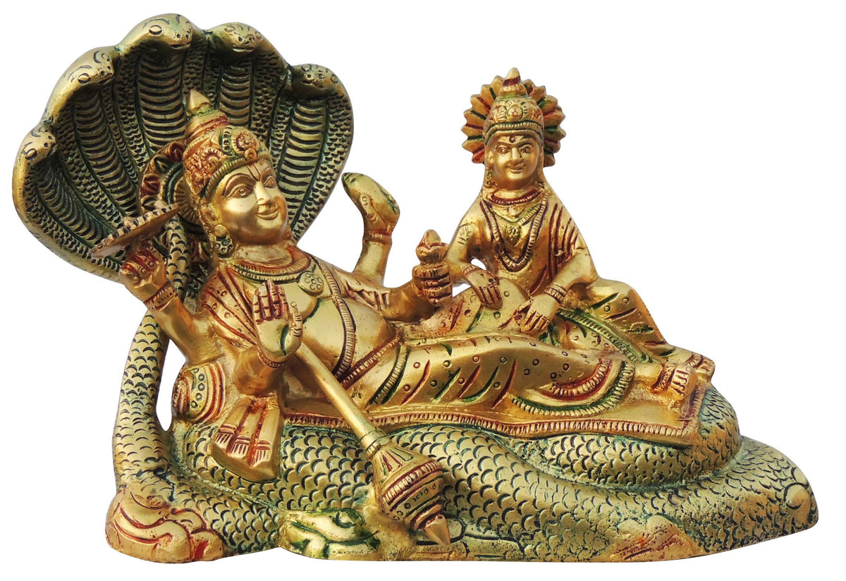 Brass Vishnu Laxmi With Shesnag Statue 4.2Kg