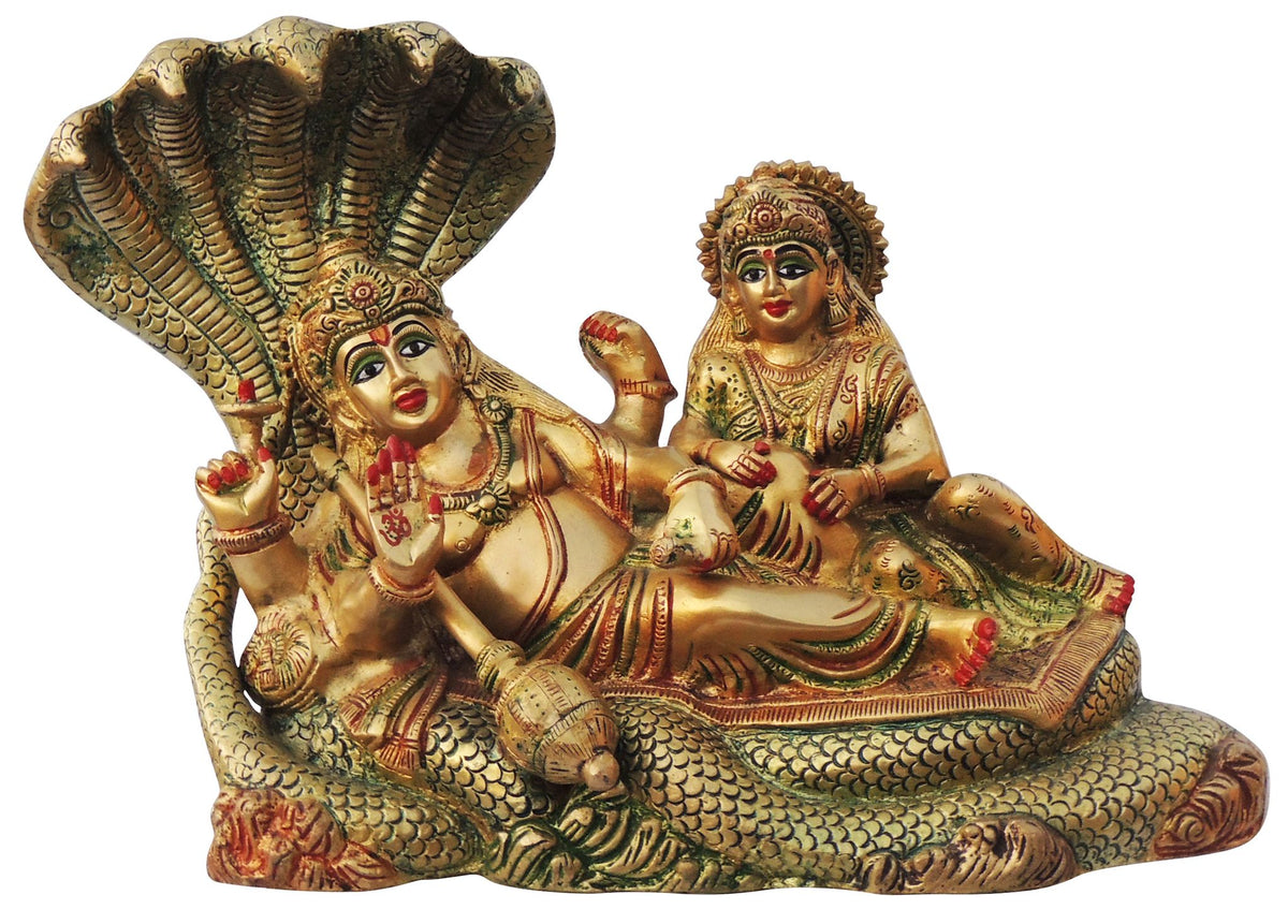 Brass Vishnu Laxmi With Shesnag Statue 8.3Kg