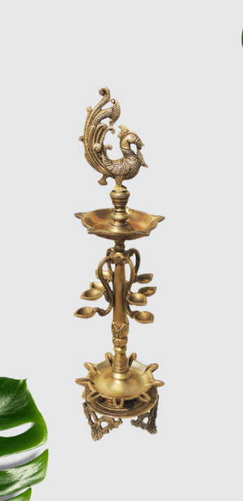 Brass Hen (Murga) Deepak Statue 5.99Kg - PUSHMYCART