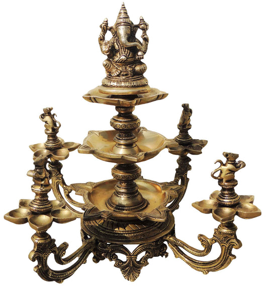 Brass Ganesh Multi Deepak 8.76Kg