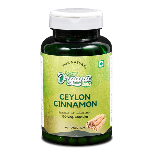 Organic Zing Ceylon Cinnamon 1200mg 120 Capsules
