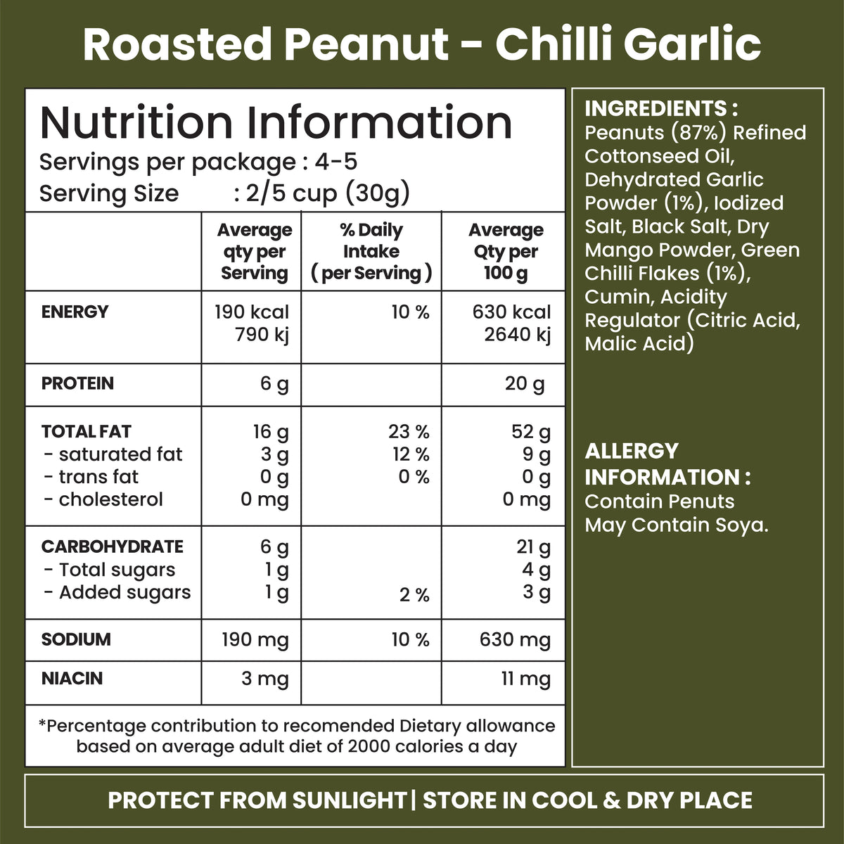 Jabsons Foods Chilli Garlic Roasted Peanut