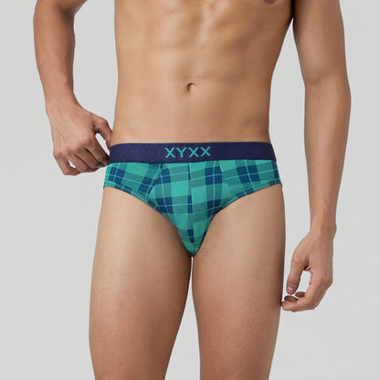 XYXX Checkmate Modal-Cotton Briefs Aqua Green - view 2