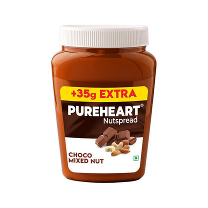 Pureheart Nut Spread Choco Mixed Nut - Nutty Chocolate Spread for Breakfast, Delicious, Smooth & Creamy Snack