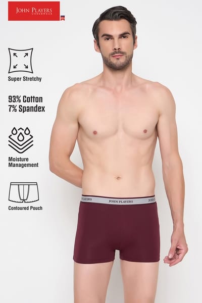John Players Classic Cotton Trunk in Maroon
