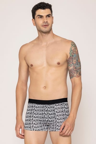 John Players Barca Print Trunk in Black - Cotton