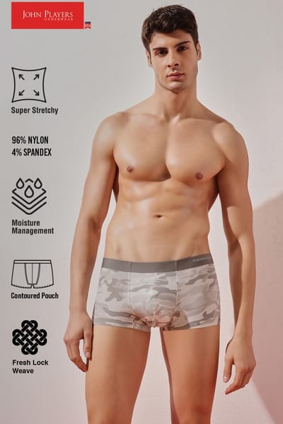 John Players Camouflage Trunk in Light Grey